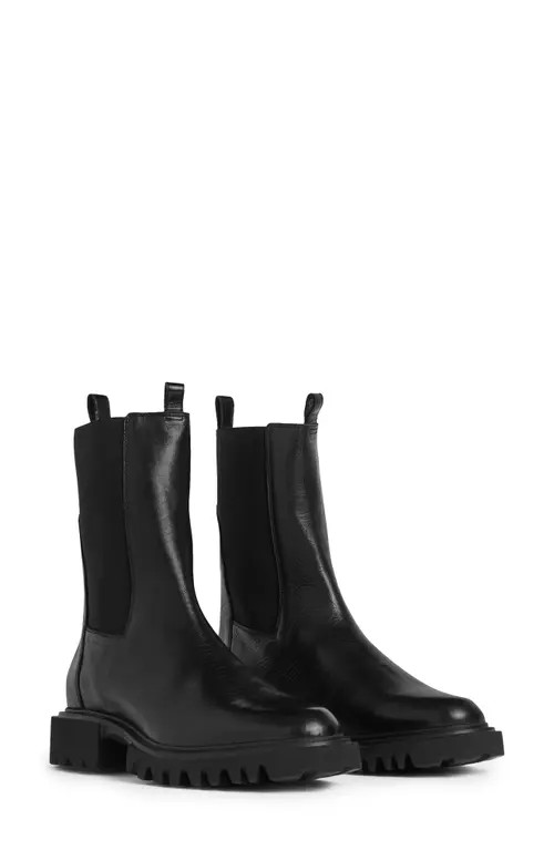 AllSaints Hallie Lug Sole Chelsea Boot in Black at Nordstrom, Size 6 | Nordstrom