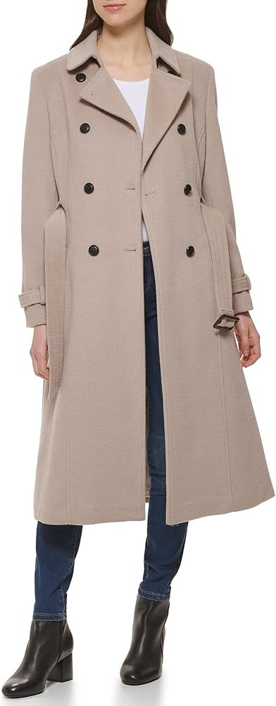 Cole Haan Women's Flared Trench Slick Wool Coat | Amazon (US)