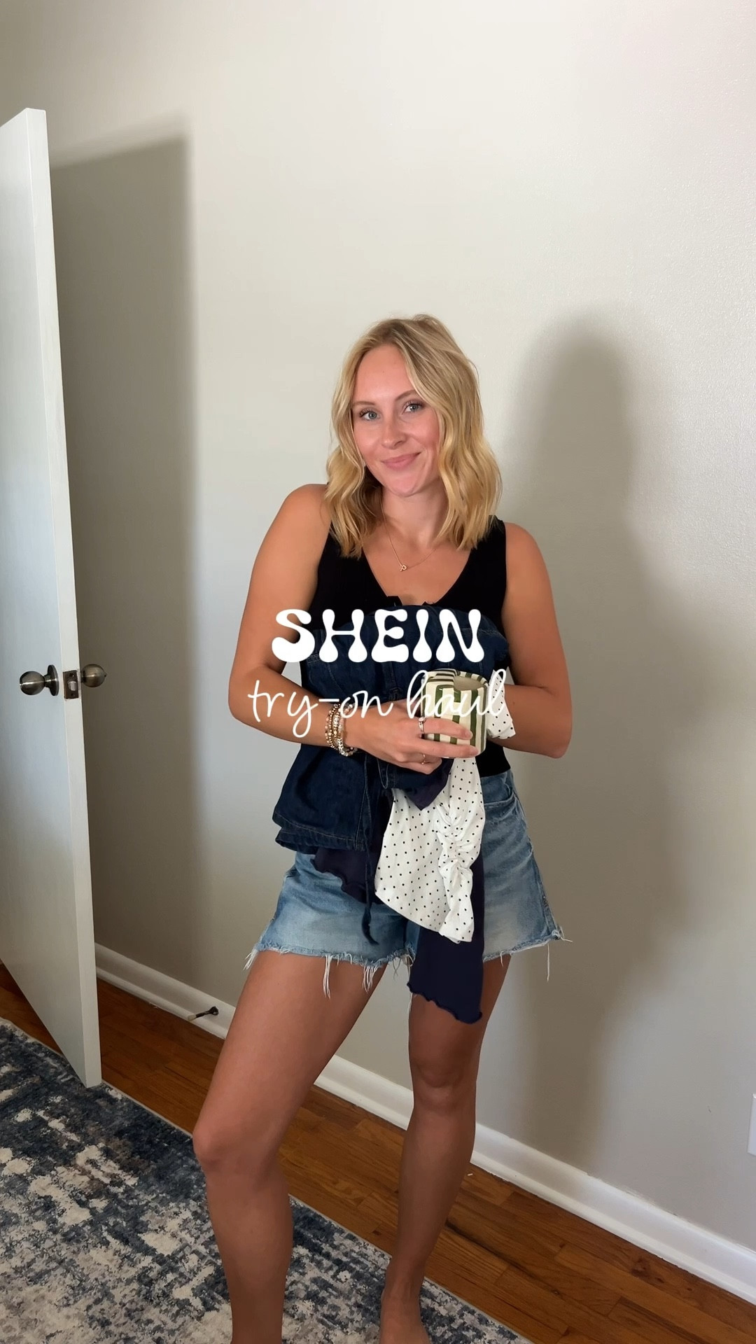 I love everything!! I would order your true size in everything🫶🏼

Shein, try on, denim romper, basic tops, ceramic mug 