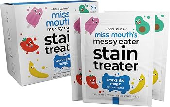 Miss Mouth's Messy Eater Stain Treater Wipes - Pack of 25, Unscented - Travel Essentials - Stain ... | Amazon (US)