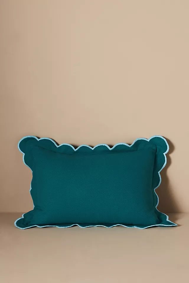 Embroidered Scallop Pillow | Anthropologie (US)