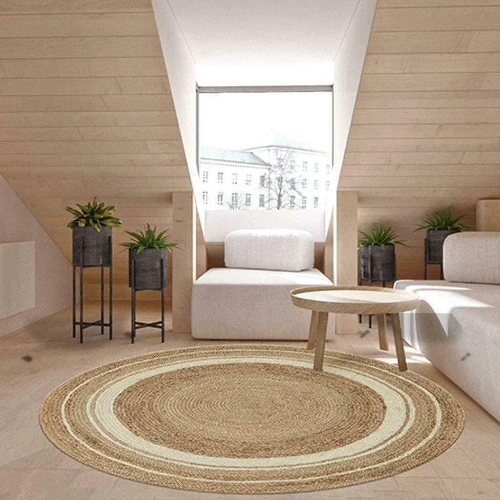 Natural Jute Rug Hand Braided Round Area Rug Handmade Rug for Home Decor (6 Feet Round (72x72 Inc... | Walmart (US)