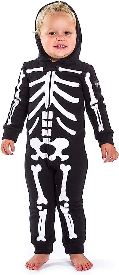 Tipsy Elves Halloween Black Skeleton Costume Jumpsuit for Babies and Toddlers | Amazon (US)