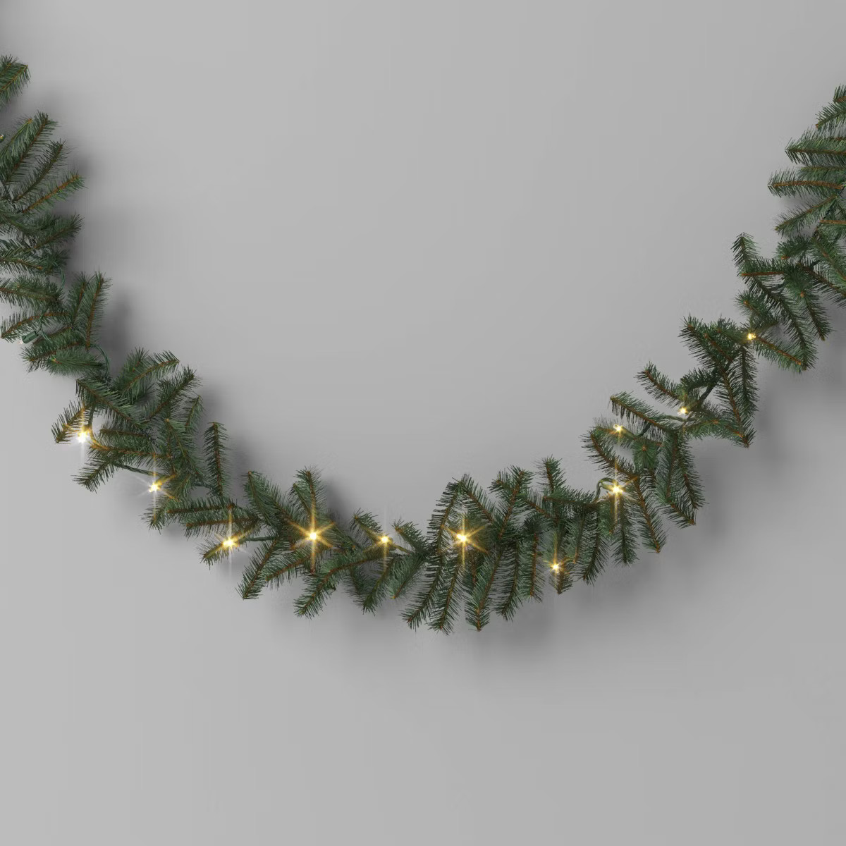 9' Christmas Pre-Lit Artificial Pine Bough Garland Green with LED Lights - Wondershop™ | Target