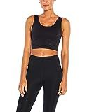 Jessica Simpson Sportswear Women's Standard Orabell Seamless Longline Sports Bra, Black, Small | Amazon (US)