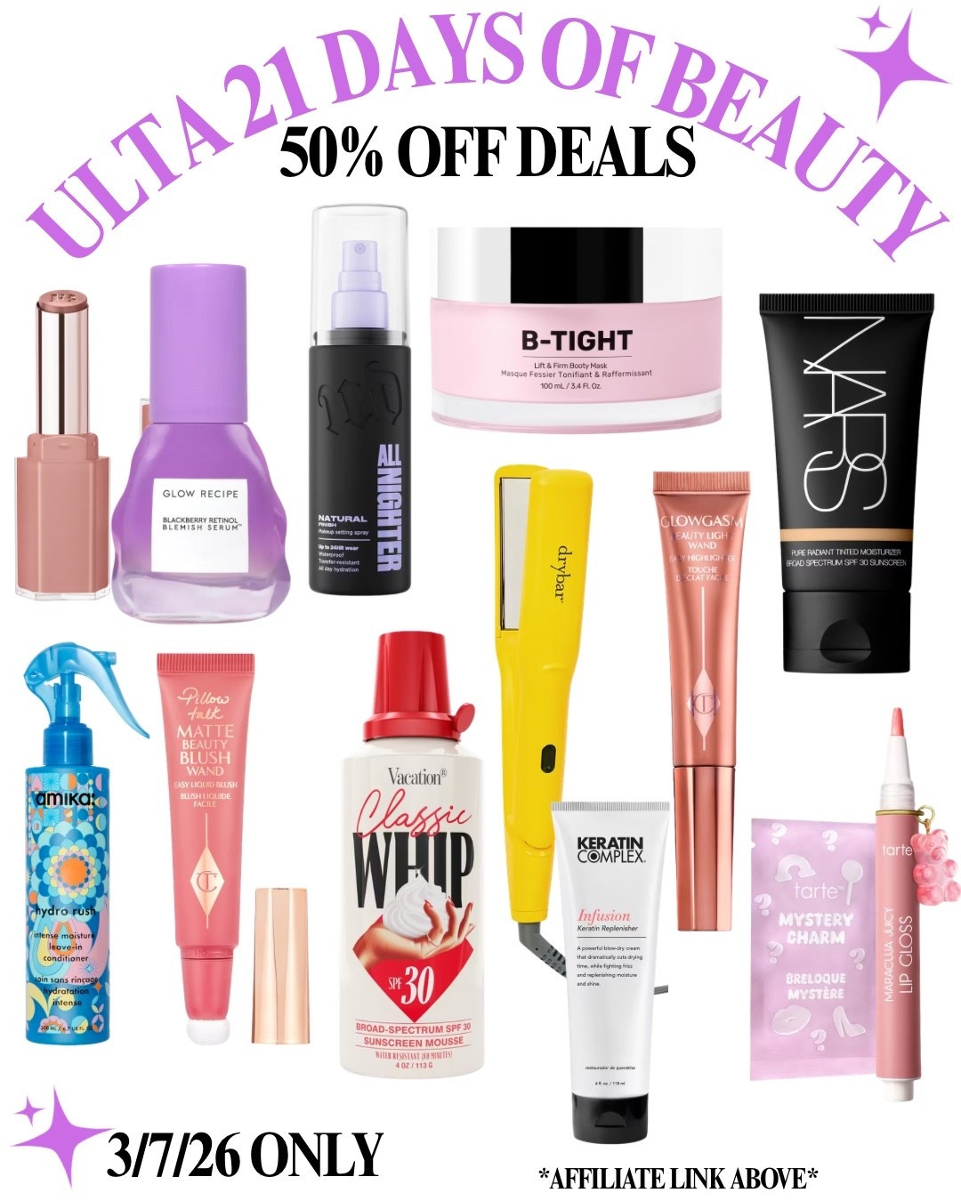 Ulta 21 days of beauty sale! 50% off deals 

#LTKSaleAlert #LTKgrwm #LTKBeauty