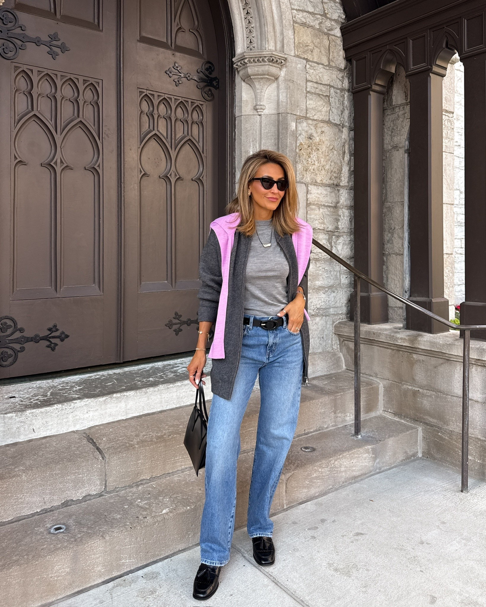 The chicest, ready-for-anything fall outfit idea 🤍 These jeans offer a classic, everyday fit at an attainable price point (and they’re selling fast!) The wash is the ideal blend between light and dark, making these pants perfect for autumn days. I decided to go with a layered look up top with a zip-up jacket and a cashmere sweater thrown over my shoulders. Don’t miss out on these preppy loafers too! @jcrew #injcrew #ad 

#LTKSeasonal #LTKStyleTip #LTKShoeCrush