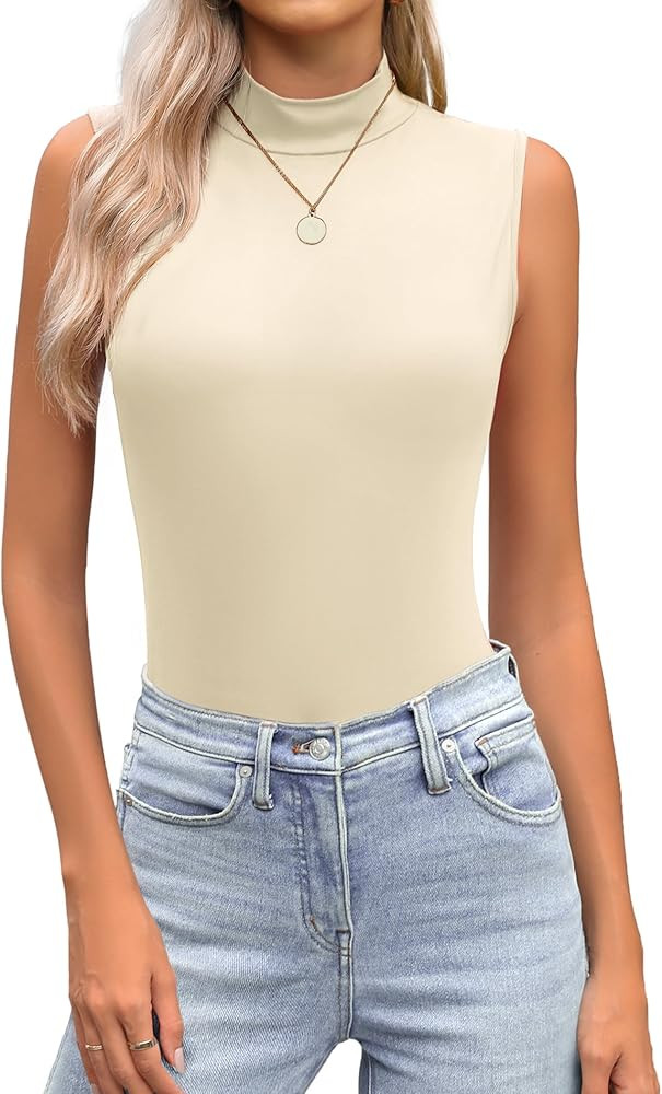 Zeagoo Womens Mock Turtleneck Tank Tops 2026 Slim Fitted Sleeveless Top Stretchy Basic Casual Lay... | Amazon (US)