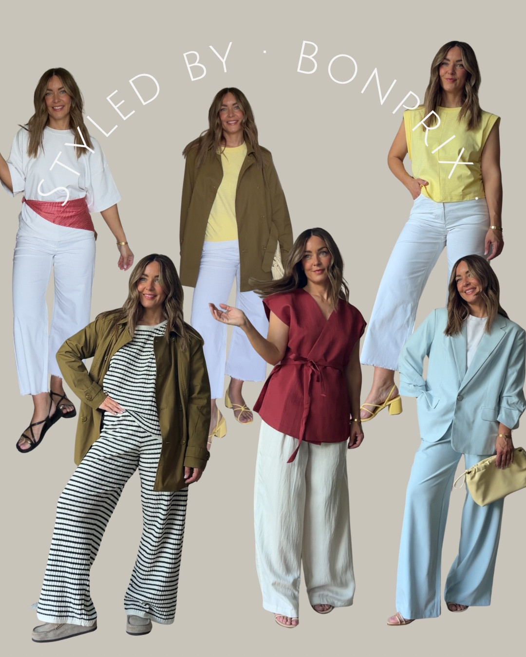 Outfits by @Bonprix 
#bonprix #outfits #butteryellow #oversizeblazer #anzugblau #khaki #summer