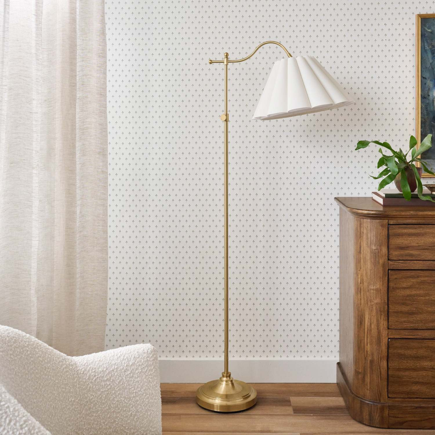 Odette Floor Lamp with Scallop Shade | Magnolia