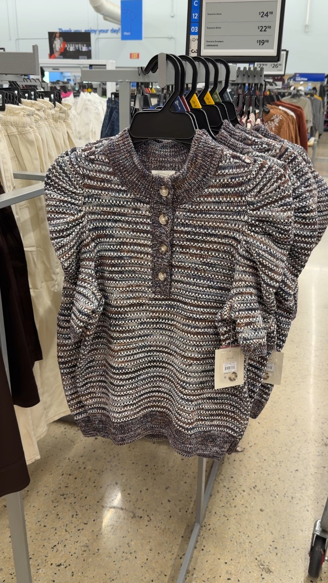 Walmart short sleeve sweater top with the button detail, nice fabric and unique marled look - reminds me of something you’d find at LOFT or Boden! Very cute for work. #teacheroutfit

#LTKOver40