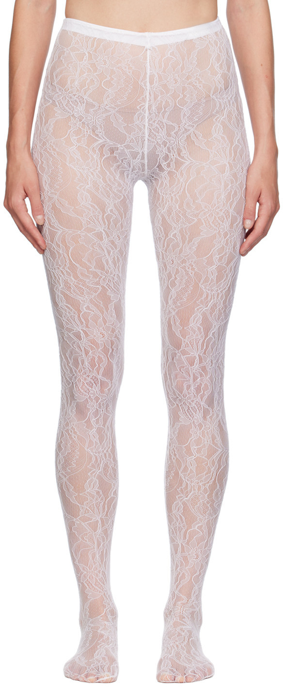WARDROBE.NYC White Lace Tights | SSENSE