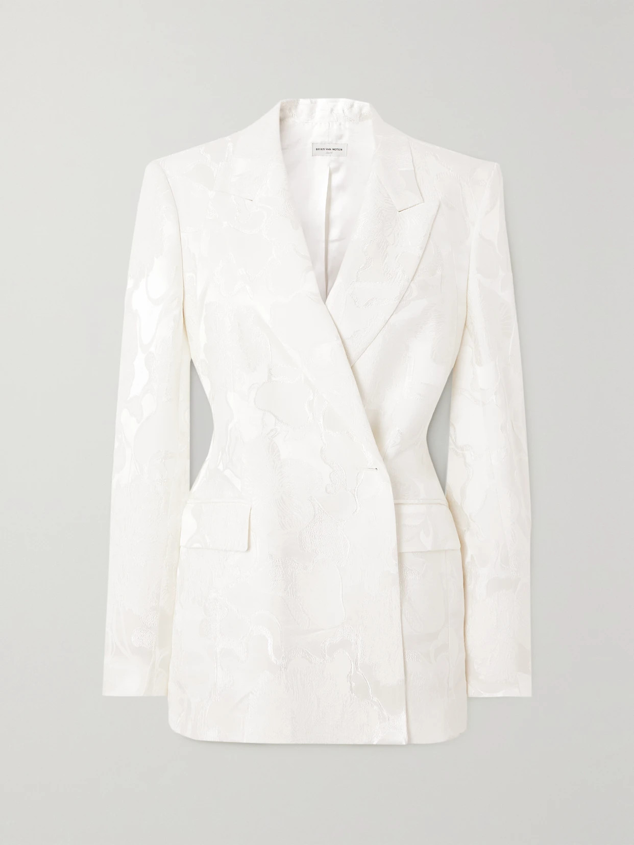 Dries Van Noten - Satin-jacquard Blazer - White | NET-A-PORTER (UK & EU)