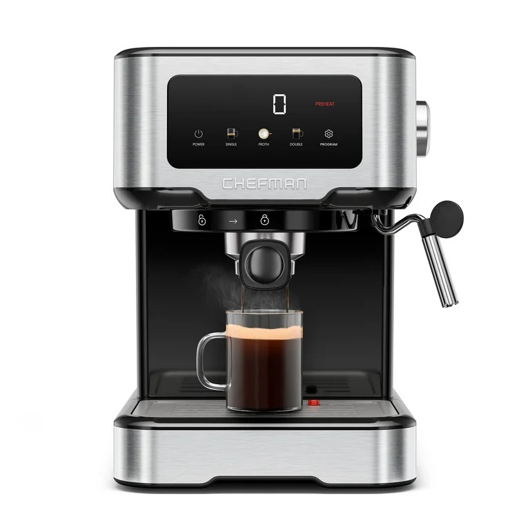 Chefman CraftBrew Espresso Machine w/ Steam Wand and Touch Controls – Stainless Steel | Walmart (US)