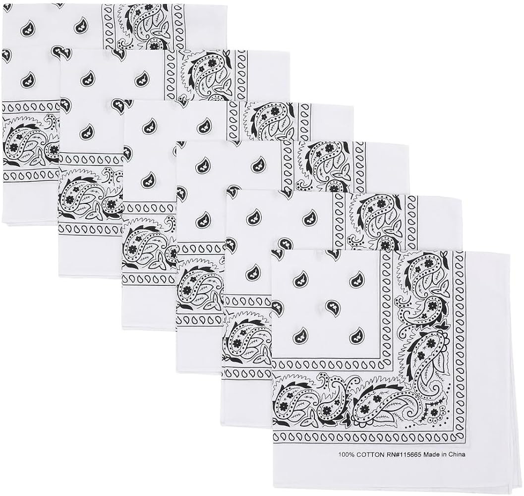 Lightweight Multicolored 22"x22" Bandana Set (6-Pack, 12-Pack and 48-Pack) | Amazon (US)