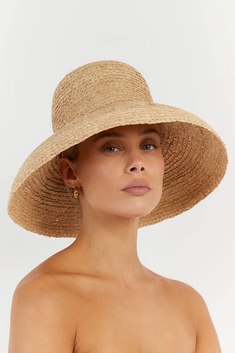 MILAN NATURAL STRAW WIDE BRIM HAT | DISSH