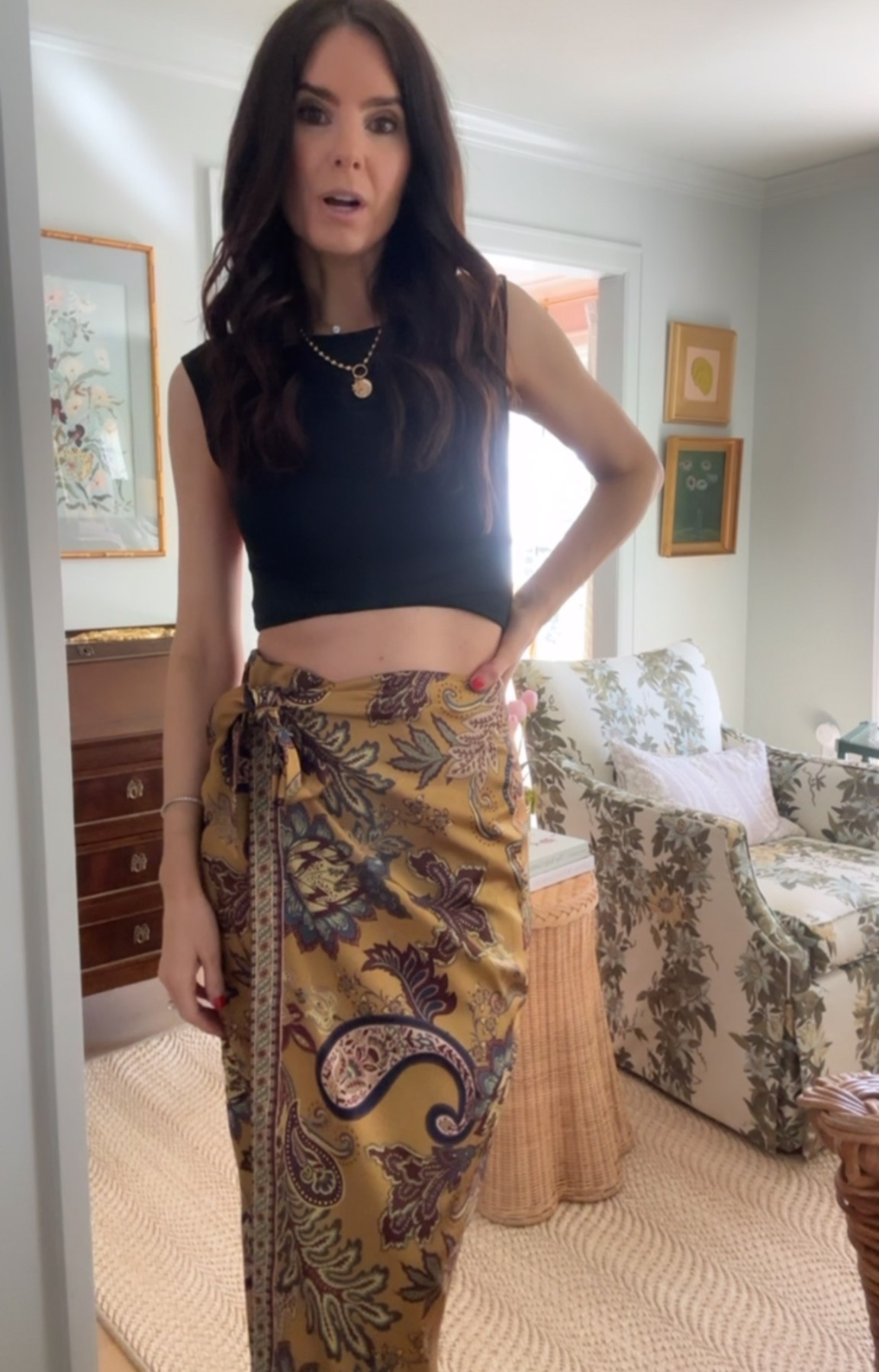 Satin wrap skirt on sale 