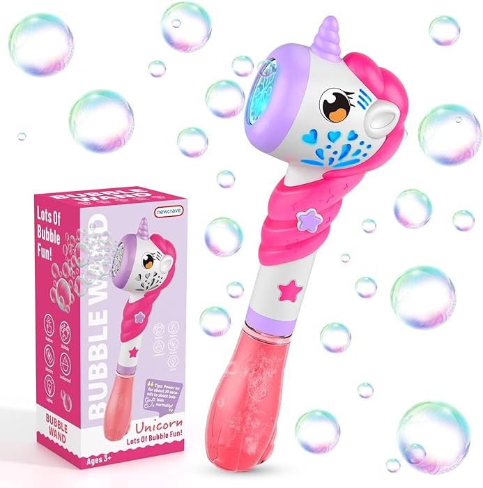 Bubble Machine Wand for Toddler Girls Toy, Automatic Bubble Machine Maker Blower Toys with Light,... | Amazon (US)
