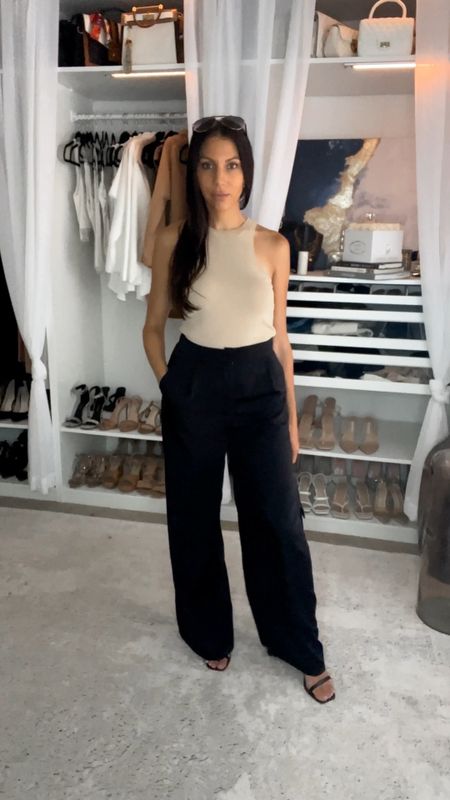 Sophisticated summer outfit with wide leg satin pants from Amazon Fashion - and the halter tank top is an elevated basics that can be styled with your casual and dressy outfits. 

#LTKunder50 #LTKFind #LTKstyletip