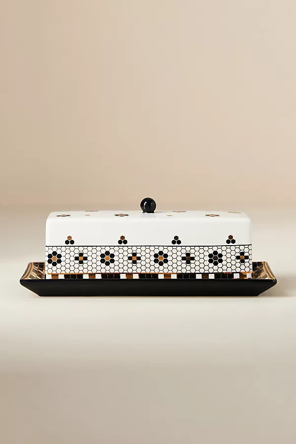 The Bistro Tile Stoneware Butter Dish | Anthropologie (US)