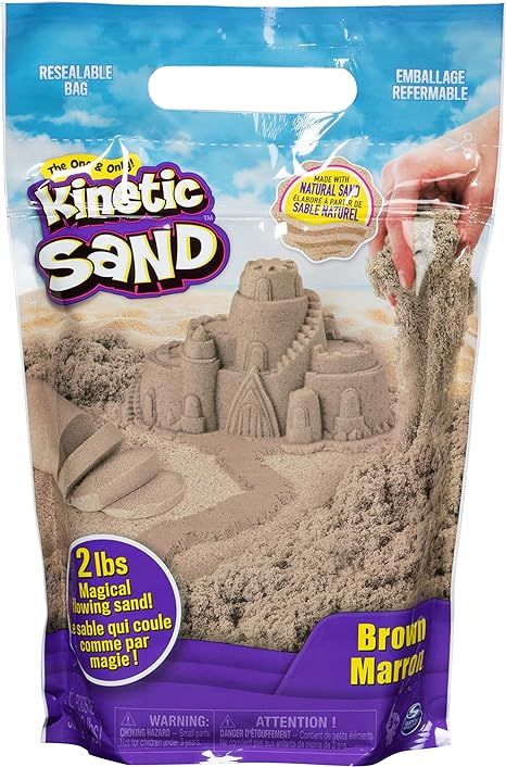 Kinetic Sand, The Original Moldable Sensory Play Sand, Brown, 2 lb. Resealable Bag, Ages 3+ | Amazon (US)