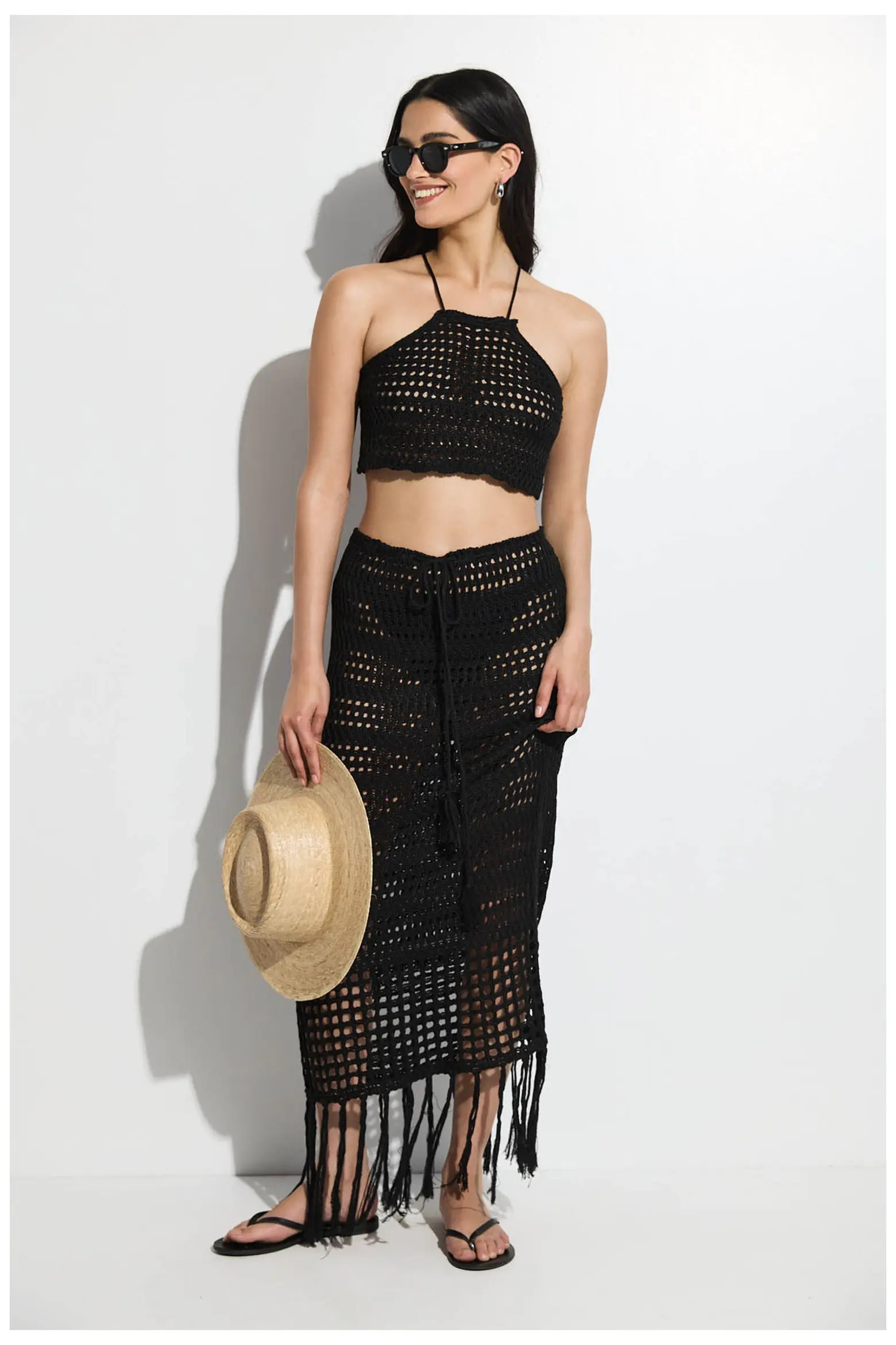 Crochet Fringe Skirt and Crop Top Set (Women) | Nordstrom | Nordstrom