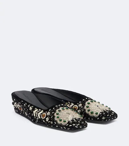 Zimmermann Atelier embellished velvet wedge mules | Mytheresa (US/CA)