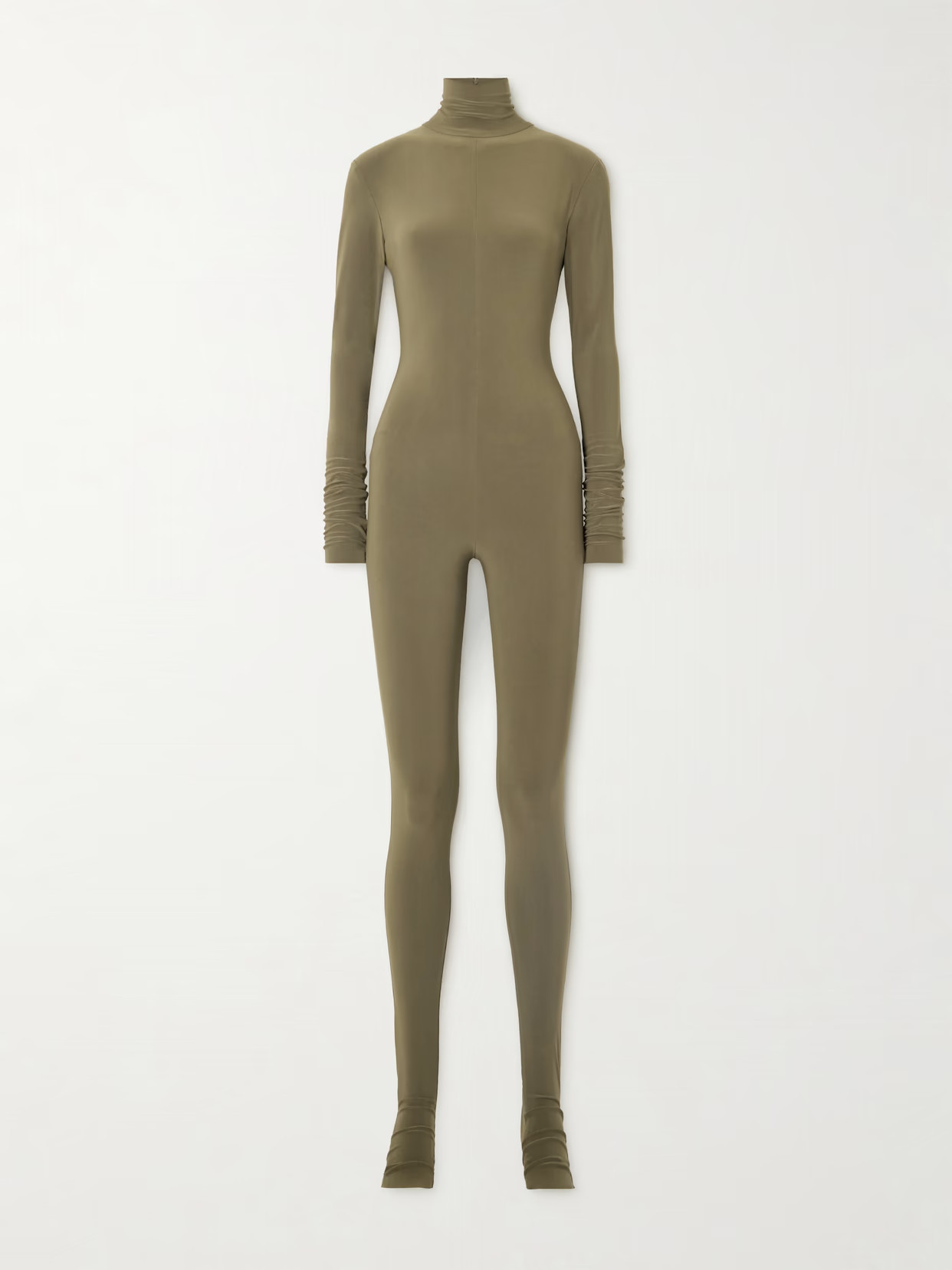 Norma Kamali - Stretch-jersey Turtleneck Jumpsuit - Brown | NET-A-PORTER (US)