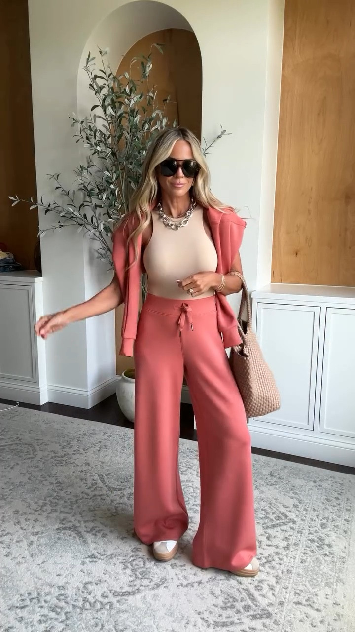 The best elevated lounge set that is perfect for travel or everyday mom life! Pants come in leg options and so many colors - but how gorgeous is this muted coral? 😍

#traveloutfits #airportoutfit

#LTKgrwm #LTKTravel #LTKootd