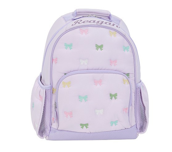 Mackenzie Puffer Lavender Bows Backpack | Pottery Barn Kids