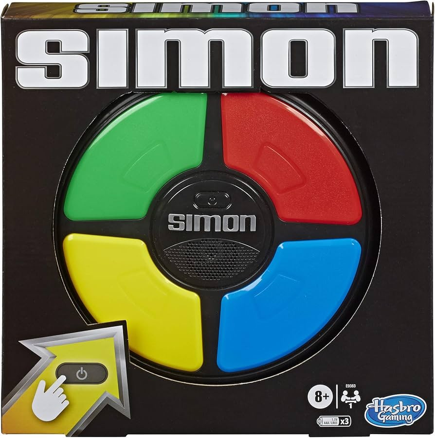 Hasbro Gaming Simon Handheld Electronic Memory Game With Lights and Sounds for Kids Ages 8 and Up | Amazon (US)