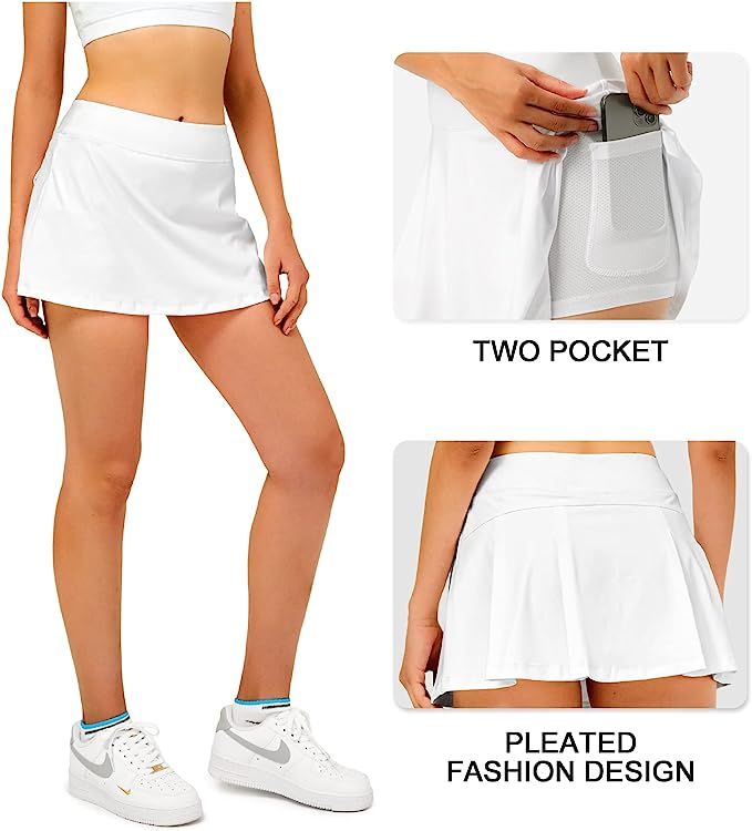 Stelle Women's Tennis Skirt Pleated Golf Skorts High Waisted with Pockets Inner Shorts Athletic f... | Amazon (US)