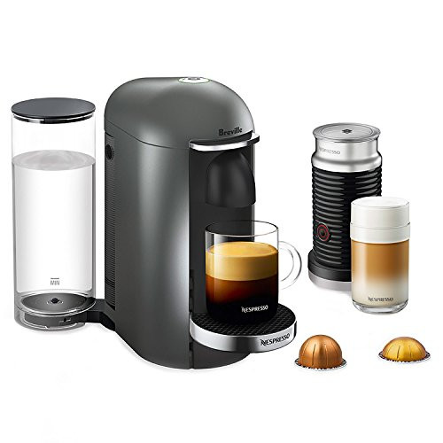 Nespresso Vertuo Plus Deluxe Coffee and Espresso Maker by Breville, Titan with Aeroccino Milk Frother | Amazon (US)