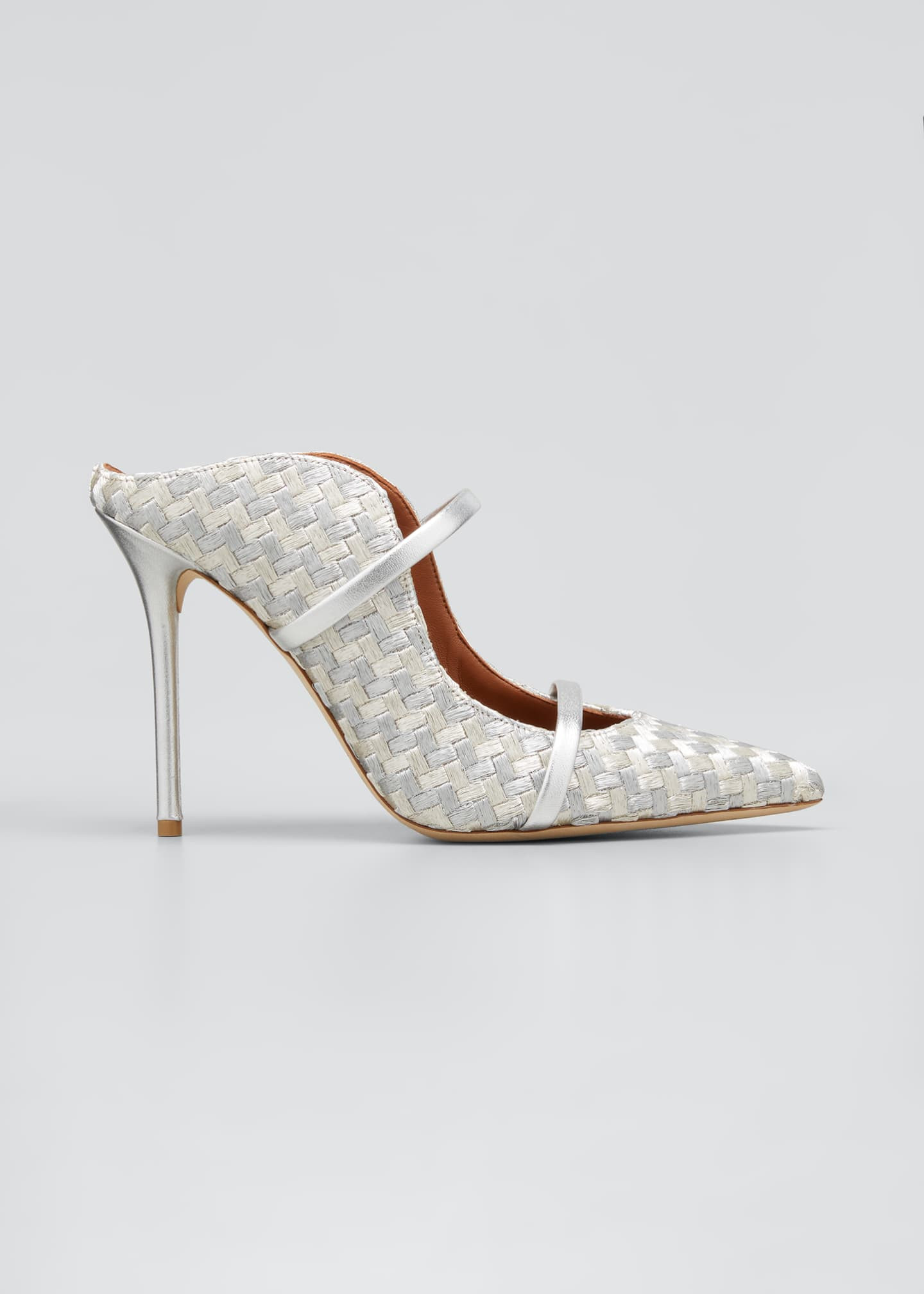 Malone Souliers Maureen Metallic Woven Point-Toe Mules | Bergdorf Goodman