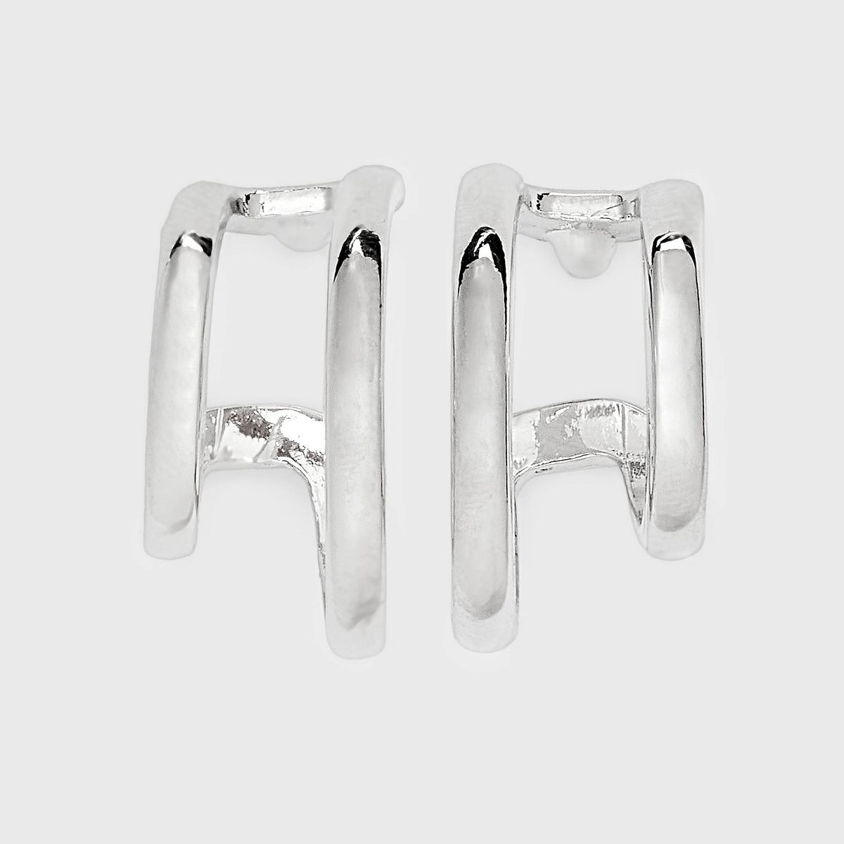 High and Low Tubular Hoop Earrings - Universal Thread™ Silver | Target