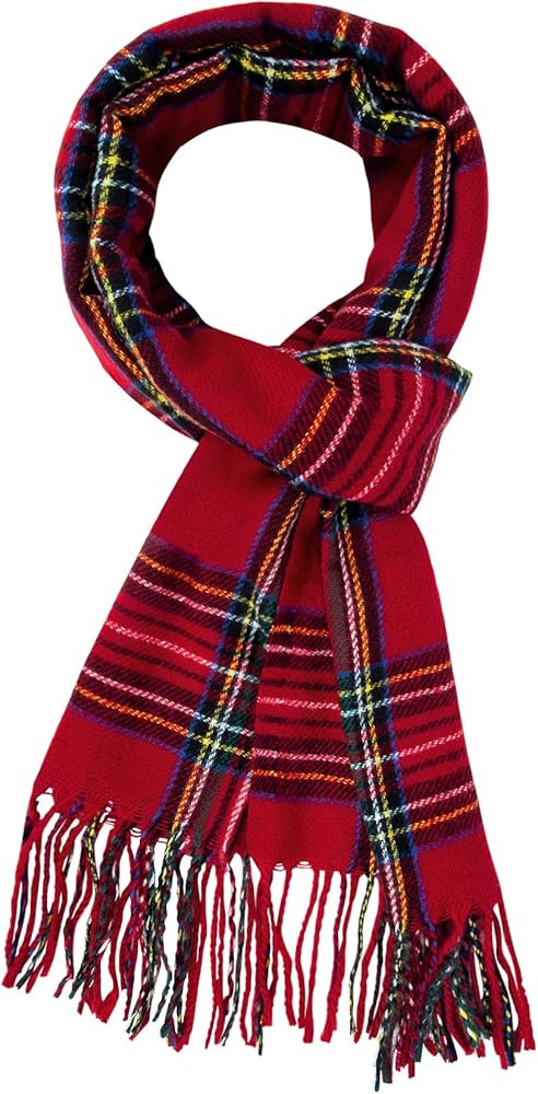 Men Winter Super Soft Warm Tartan Scarf Double Sided Plaid Tassel Scarf Classic Stylish for Men a... | Amazon (UK)