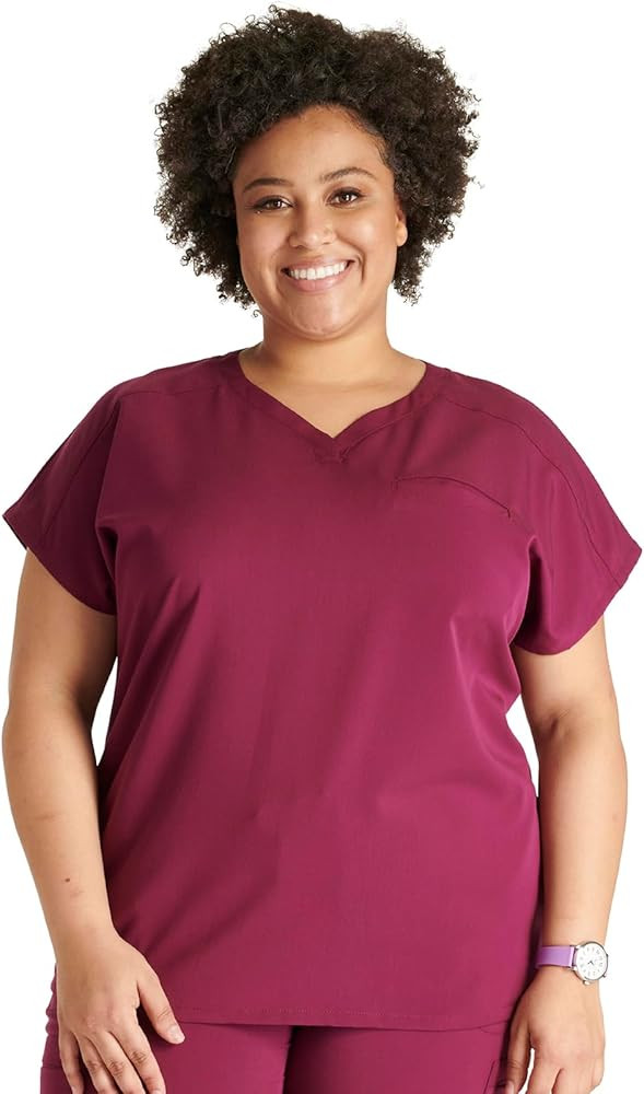 Cherokee V-Neck Women's Scrub Top with Dolman Sleeves & High-Low Shirttail Hem for Comfort - CK83... | Amazon (US)