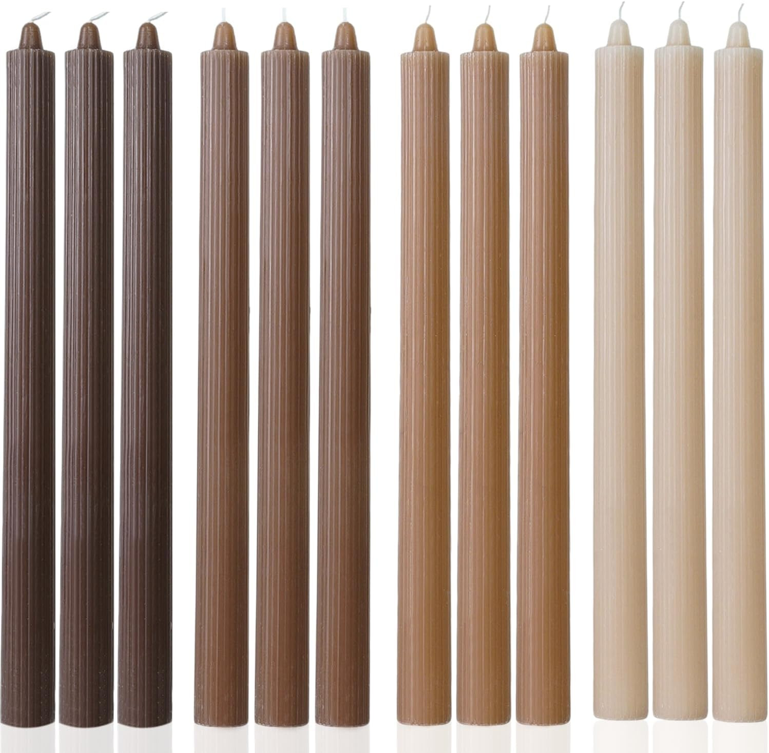Tall Dripless Taper Candles Brown Tapered Candlesticks-Smokeless,Unscented,Long Burning-Hand Pour... | Amazon (US)