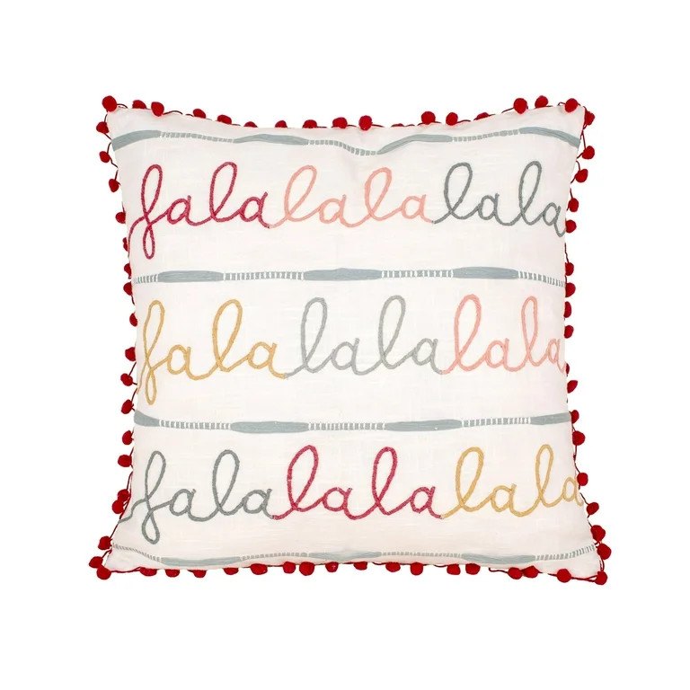 National Tree Company HGTV Home Collection Almohada Navideña Falalalala de 18 Pulgadas, Adorno d... | Walmart (US)