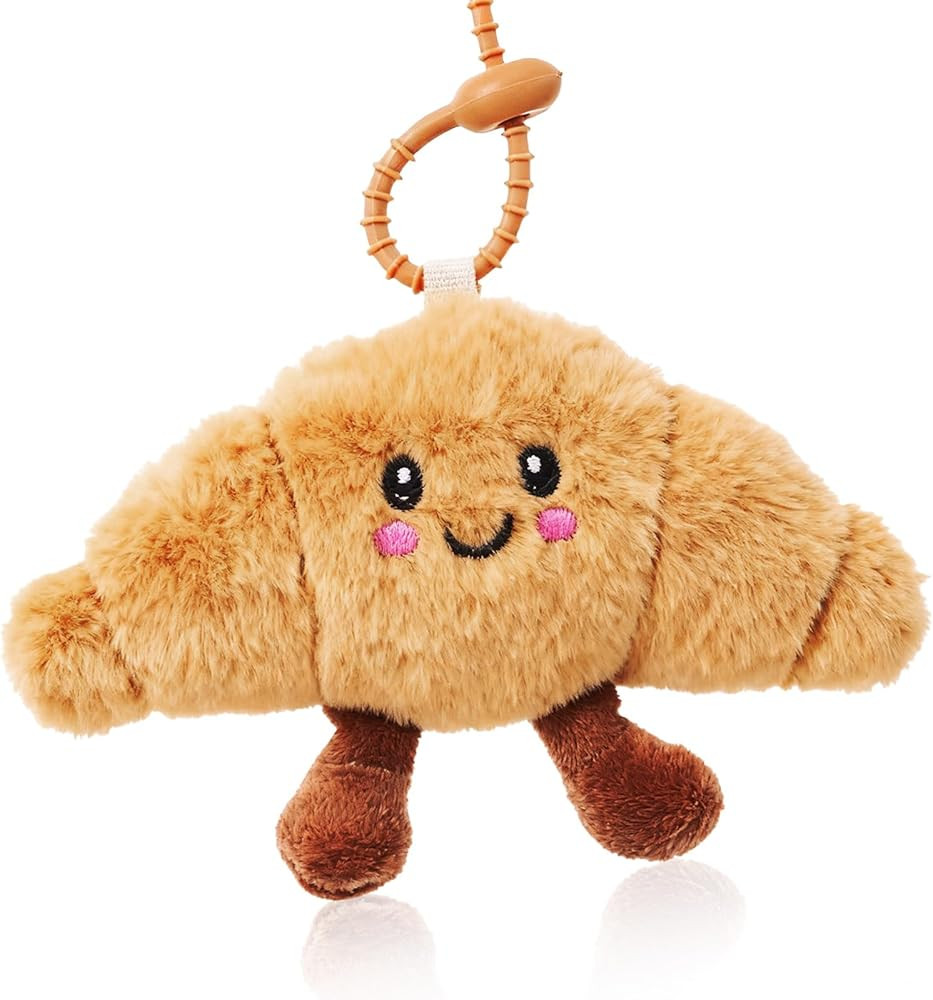 Croissant Keychain, Cute Croissant Bag Charm, Positive Energy Plush Keychain for Handbags Purse B... | Amazon (US)