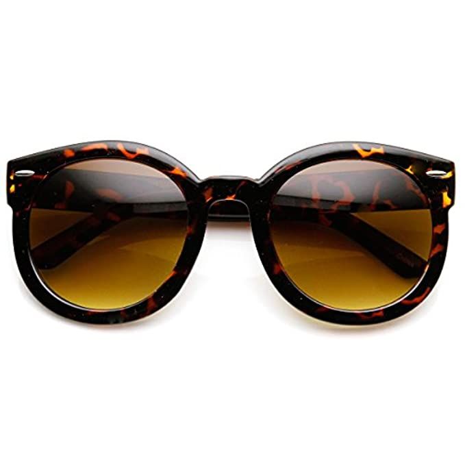 zeroUV - Round Retro Oversized Sunglasses for Women with Colored Mirror and Neutral Lens 53mm | Amazon (US)