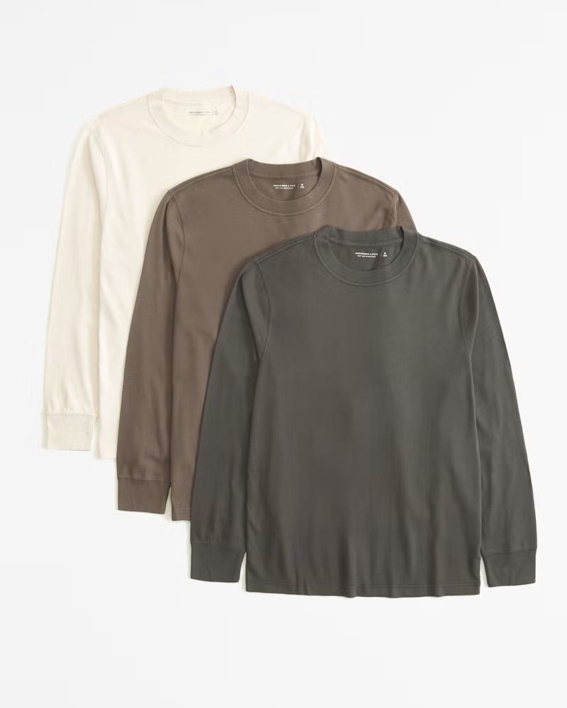 3-Pack Essential Long-Sleeve Tees | Abercrombie & Fitch (US)