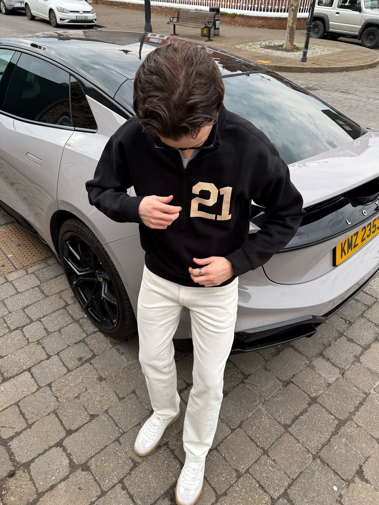 Me and the spaceship 🛸

This quarter zip is from H&M! Looks really premium, linked in my bio as always gents!🙏🏼

 Car is the insane Lotus Emeya S from @lotusbelfast , been enjoying the electric for a change ⚡️

#lotus #lotusemeya @lotuscars #menswear #ootdmen #hmman easy casual style, tgavy, it boy style, uk men’s fashion, spring casual outfit ideas,