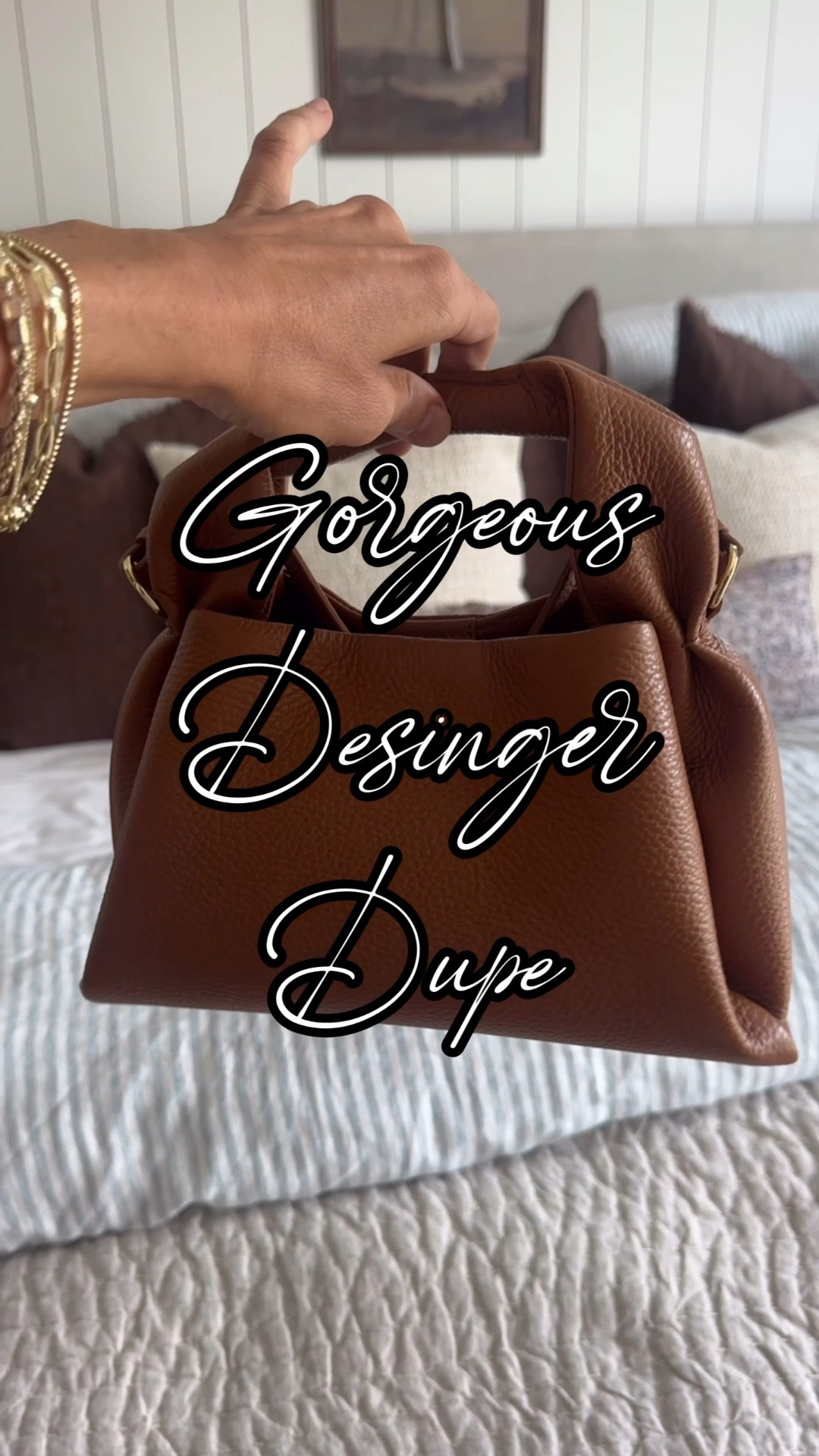 This Quince bag is a dupe for a designer brand over $500. I loooove this bag so much!