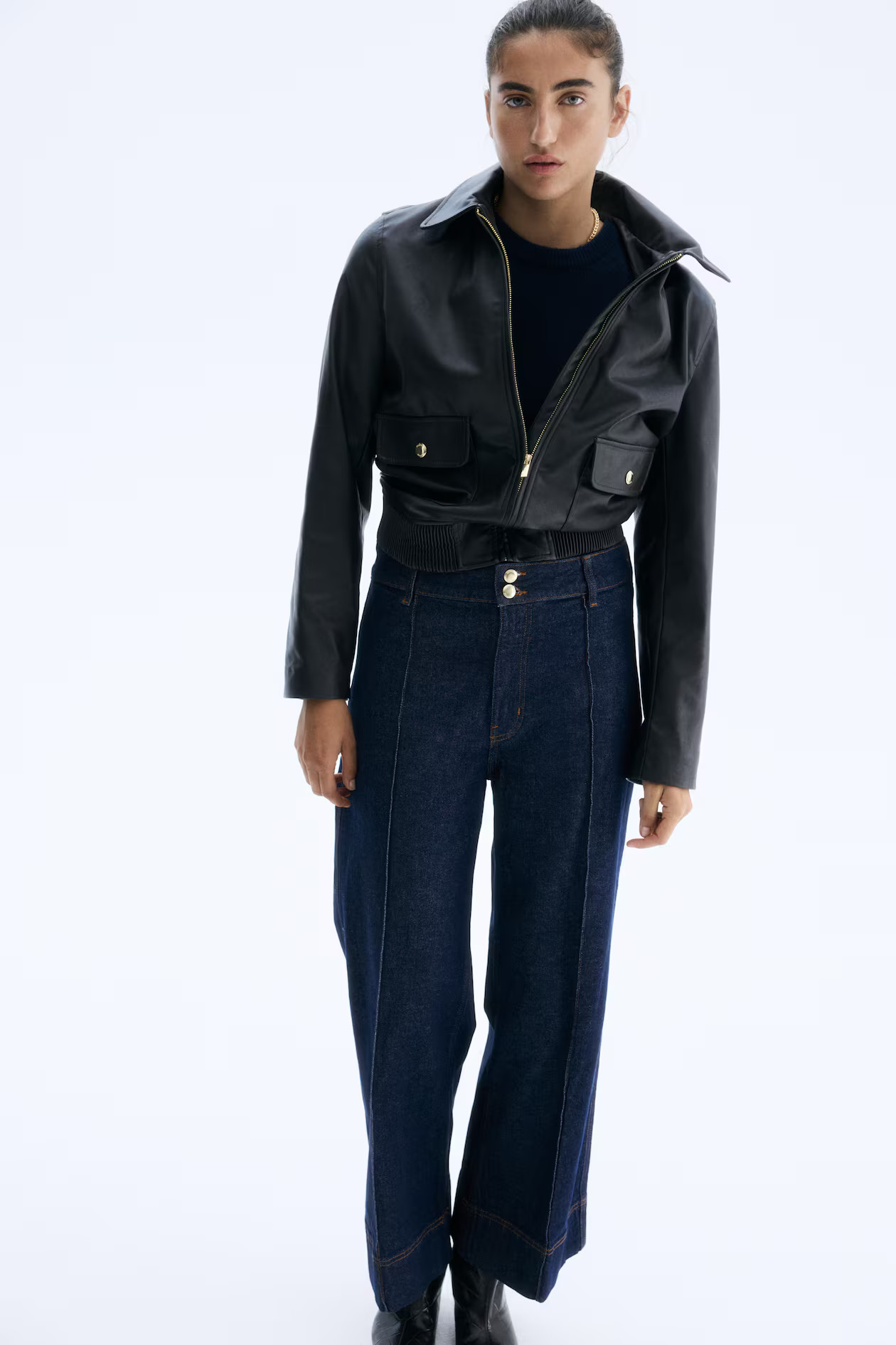 Wide High Ankle Jeans | H&M (US + CA)