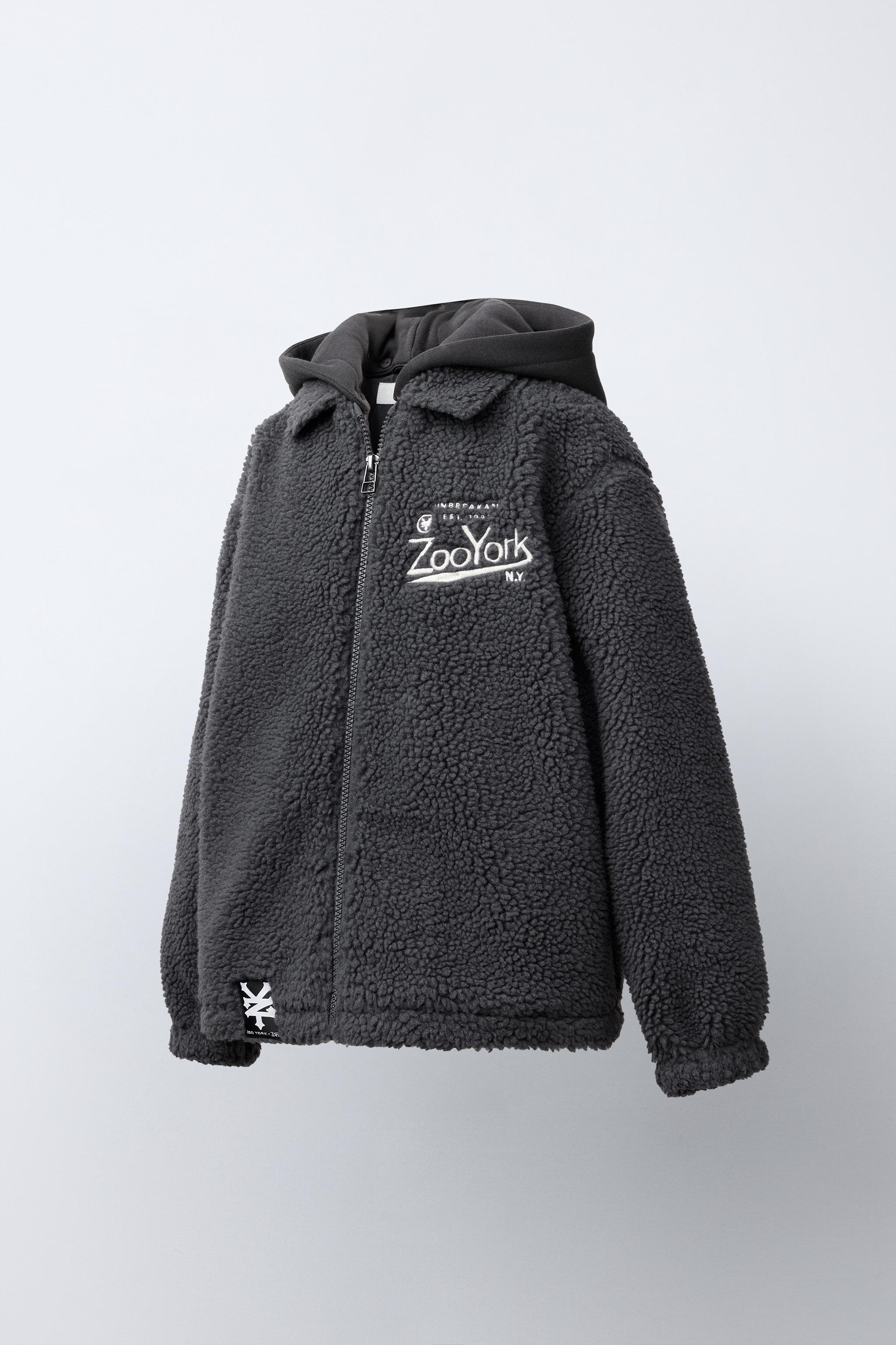 ZOO YORK® X ZARA REMOVABLE HOOD EMBROIDERED FLEECE OVERSHIRT | Zara US