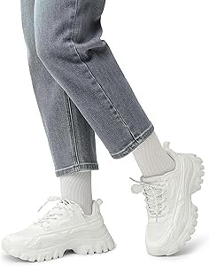 DREAM PAIRS Women Chunky Fashion Sneakers Platform Bold Lace-Up Comfortable Sneakers. | Amazon (US)