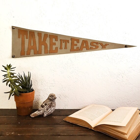 Personalized Leatherette Pennant Flag Take It Easy  Custom | Etsy | Etsy (US)