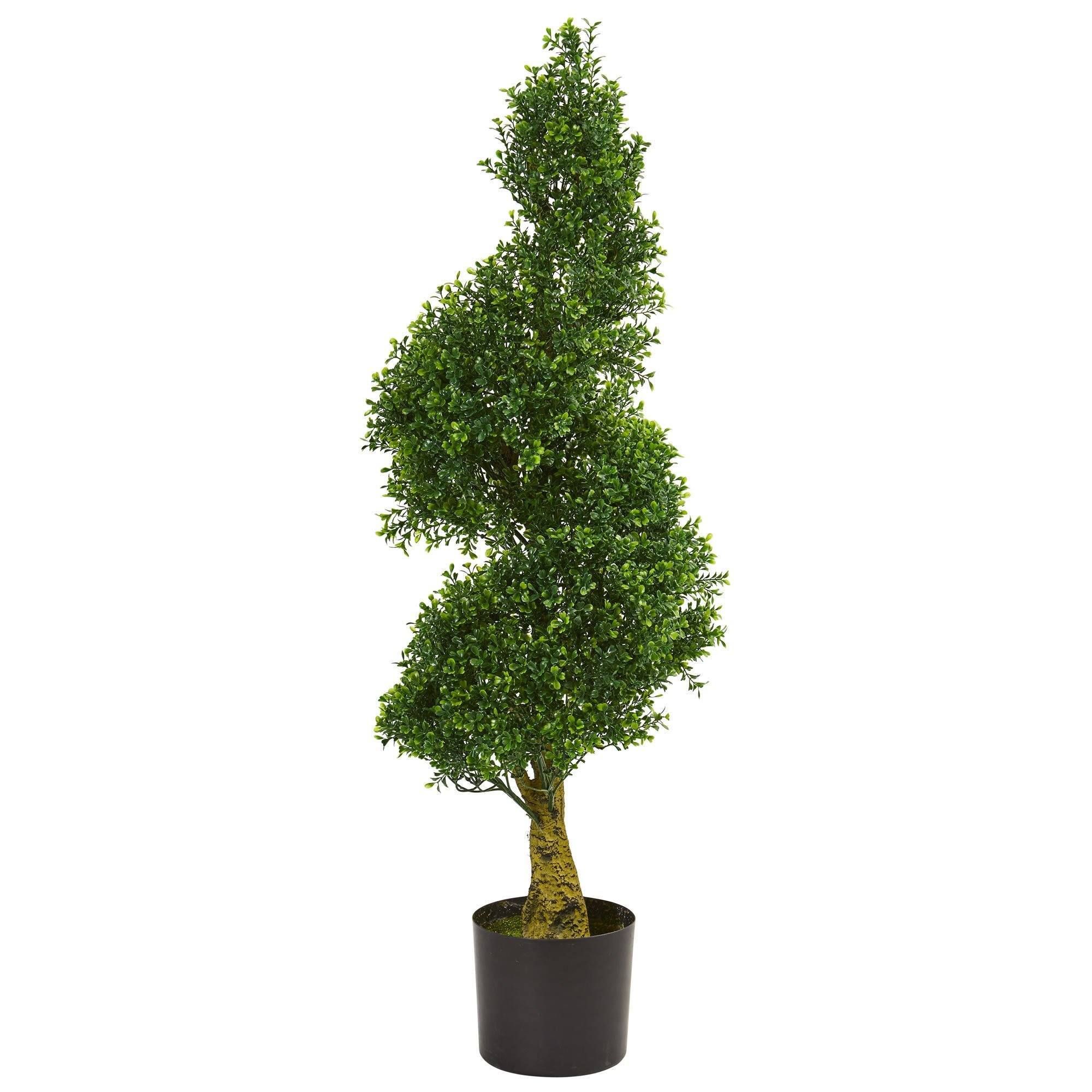 4' Spiral Boxwood Artificial Tree UV Resistant (Indoor/Outdoor) | Nearly Natural | Nearly Natural