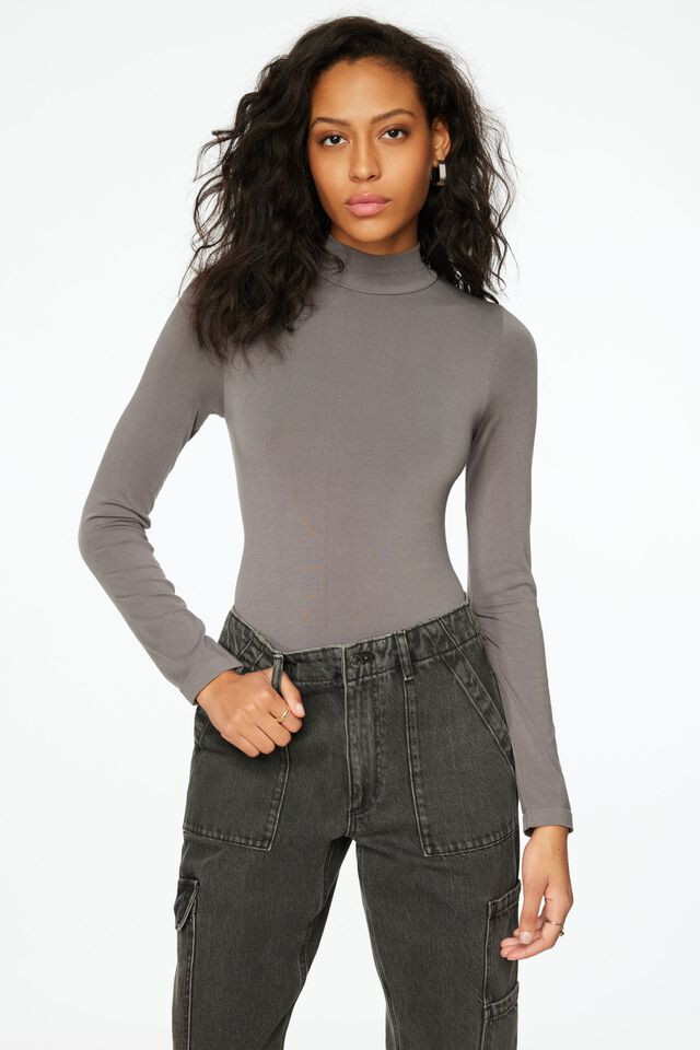 Quinn Long Sleeves Mock Neck Bodysuit | Dynamite Clothing